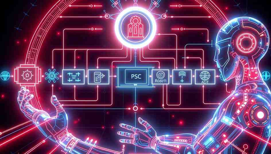 digiler-digital-marketing-agency-ai agent graphic analyzing business data and connecting to multiple digital platforms.