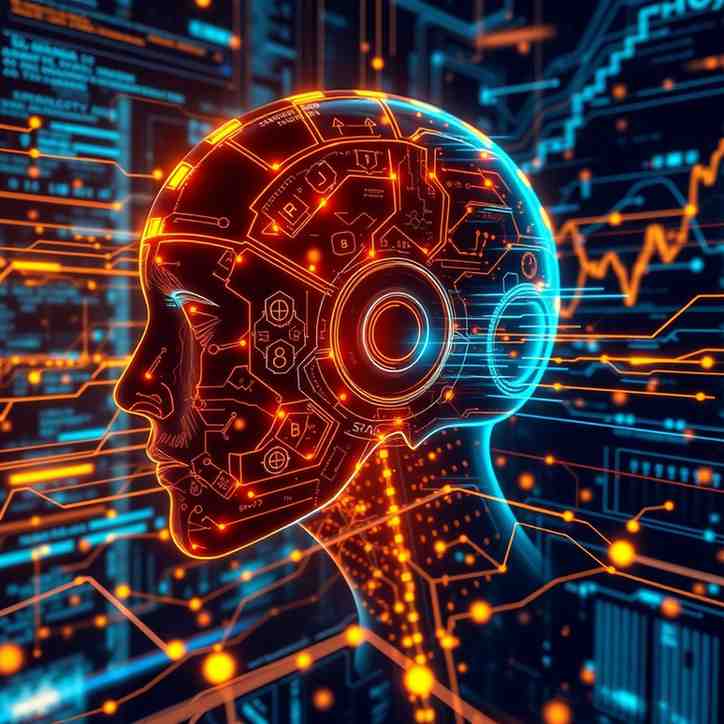 digiler-digital-marketing-agency-ai agent graphic analyzing business data and connecting to multiple digital platforms.