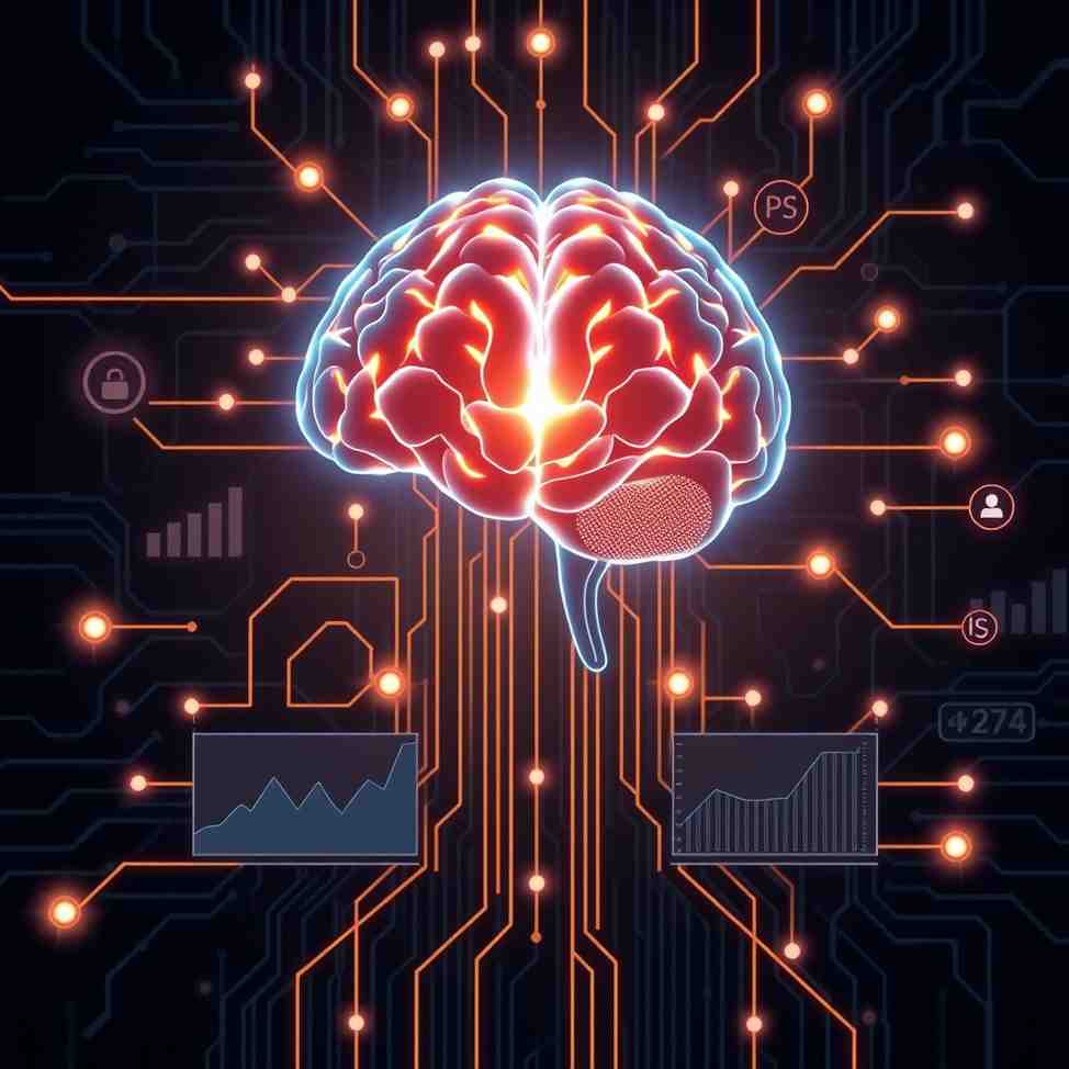 digiler-digital-marketing-agency-ai agent graphic analyzing business data and connecting to multiple digital platforms.